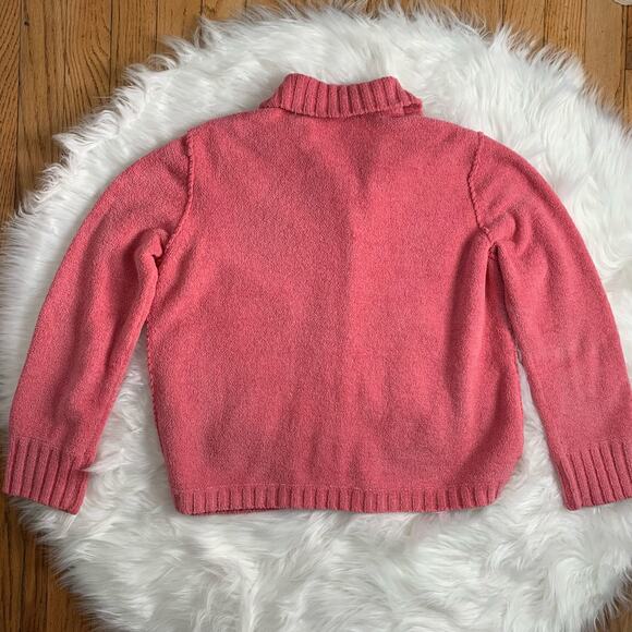 J Jill pink chenille cardigan sweater - Picture 2 of 8